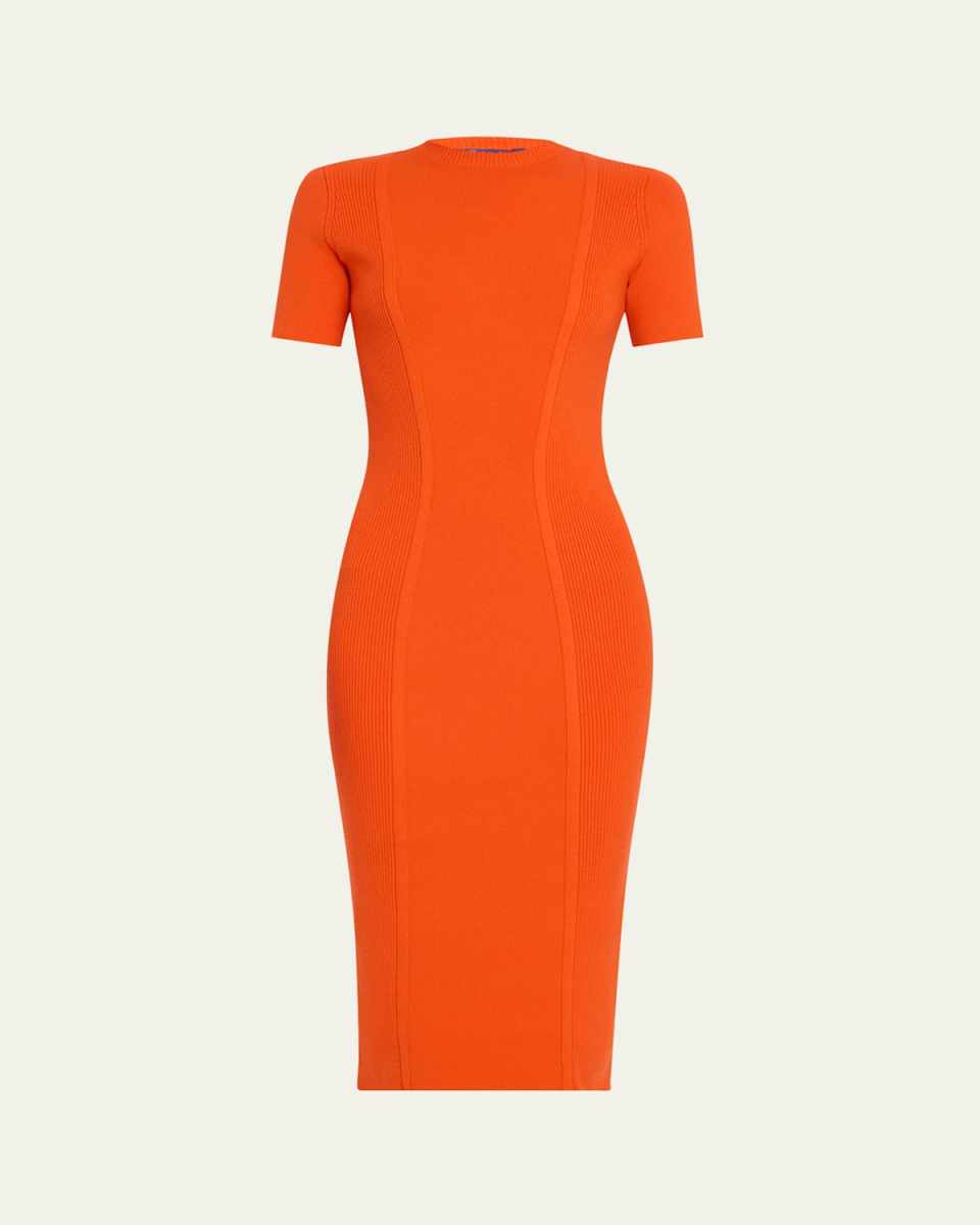 Ribbed Body-Con Cashmere Dress